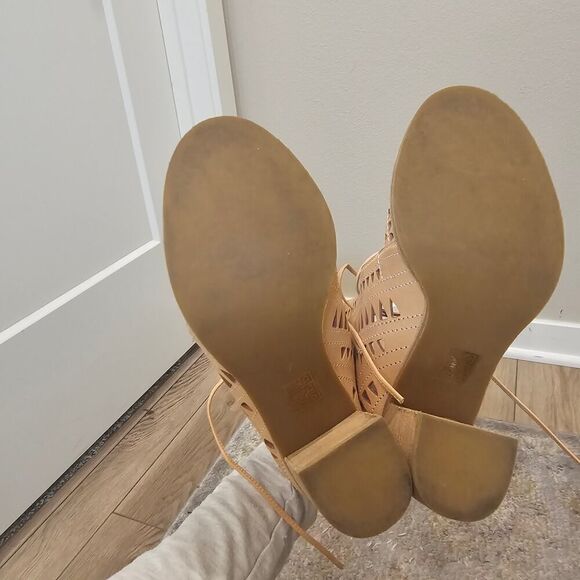 NWOT Jeffrey Campbell Cordillo Peep Toe Block Leather Heels Size 7 - Picture 8 of 11
